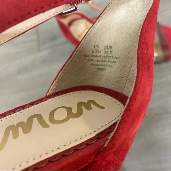 Sam Edelman | Yaro Red PVC Ankle Strap Sandals 5.5 - Picture 9 of 11